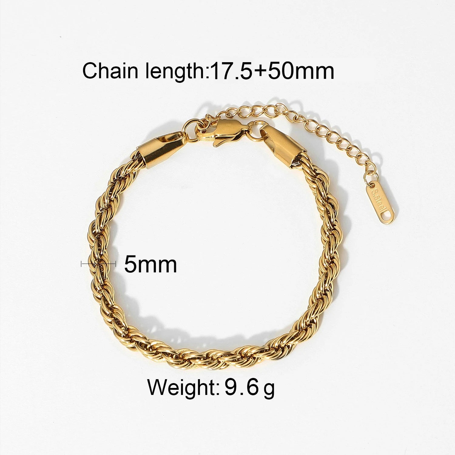 Uworld Stainless Steel Golden Chain Bangle Bracelet Minimalist Geometric Metal Women Bracelet Waterproof Jewelry for Women Men
