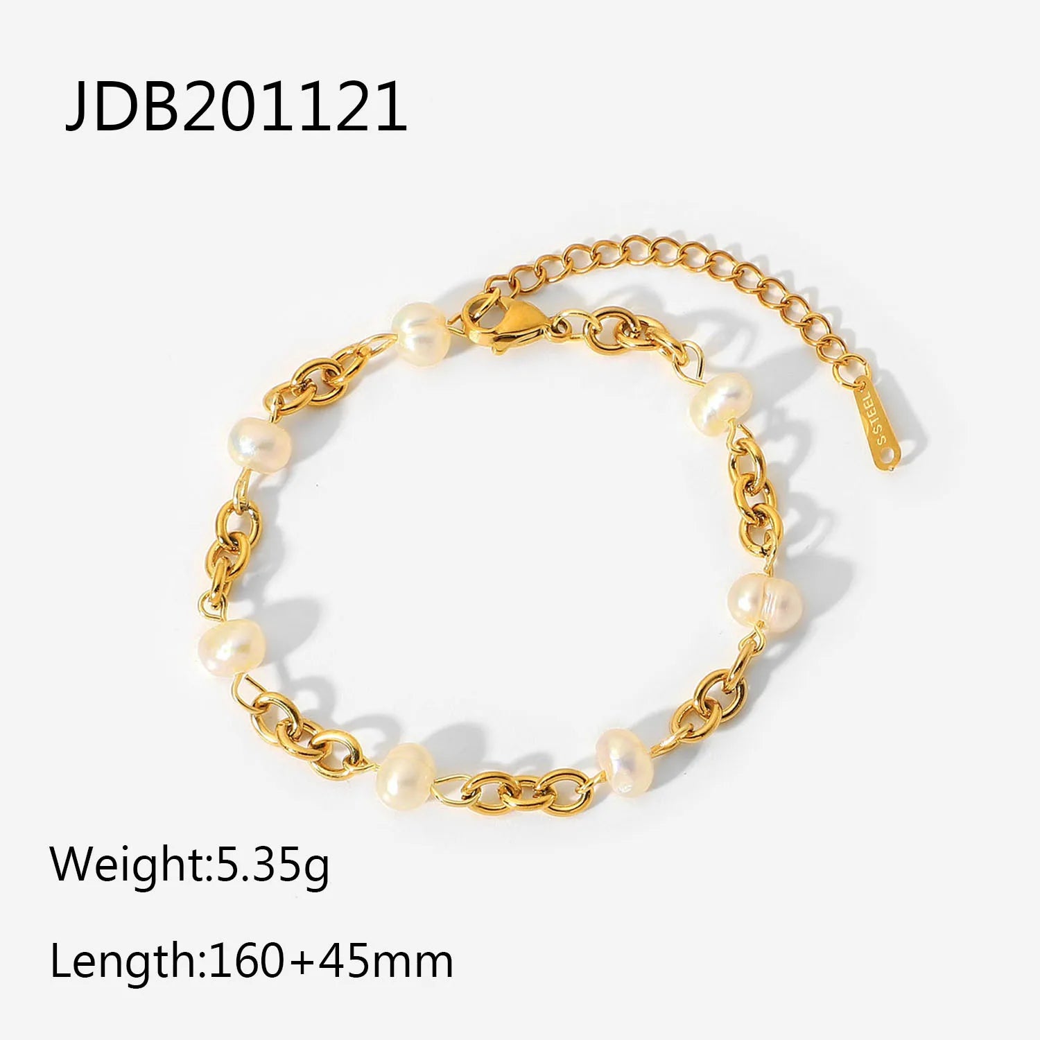 Uworld 316l Stainless Steel Natural Pearl Chain Bracelet Bangle for Women Elegant Fashion Jewelry Bijoux Waterproof Party Gift