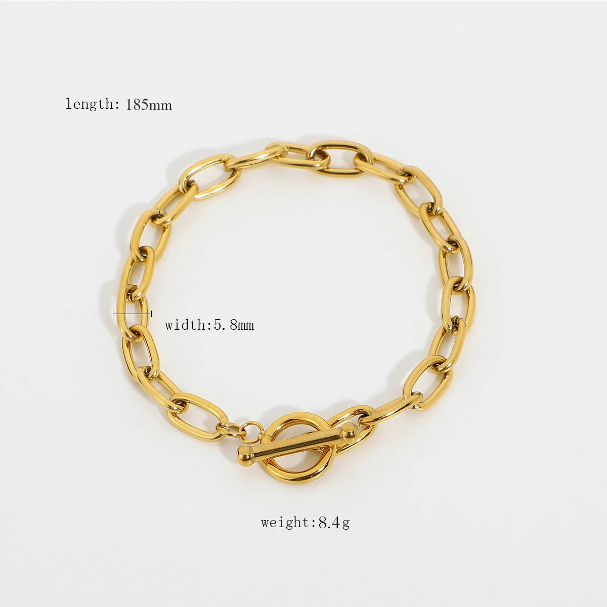 Uworld Stainless Steel Golden Chain Bangle Bracelet Minimalist Geometric Metal Women Bracelet Waterproof Jewelry for Women Men
