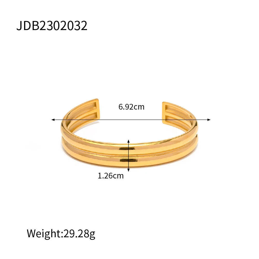 Uworld Stainless Steel Golden Chain Bangle Bracelet Minimalist Geometric Metal Women Bracelet Waterproof Jewelry for Women Men