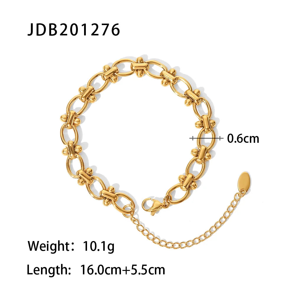 Uworld 316l Stainless Steel Natural Pearl Chain Bracelet Bangle for Women Elegant Fashion Jewelry Bijoux Waterproof Party Gift