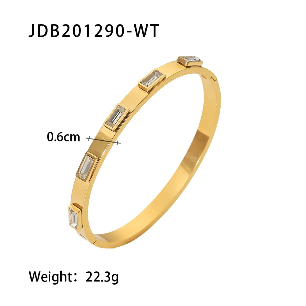 Uworld Stainless Steel Golden Chain Bangle Bracelet Minimalist Geometric Metal Women Bracelet Waterproof Jewelry for Women Men