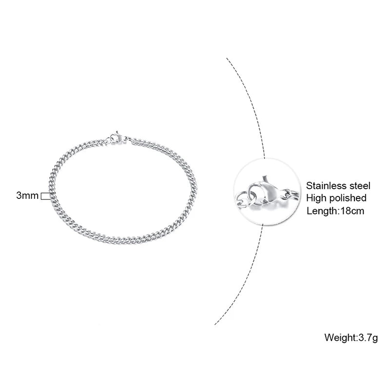 Simple Figaro Flat Snake Chain Bracelets for Women, Gold Color Stainless Steel Wrist Jewelry Length Adjustable