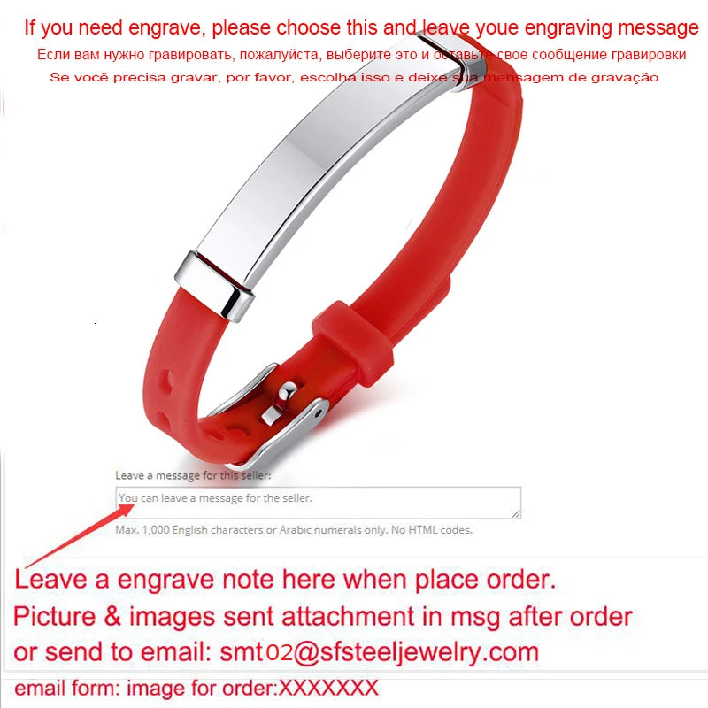 Personalized Rubber Silicone Bracelet ID Bracelet Bangle Adjustable Slide Custom Name for Women Men Girl Boy