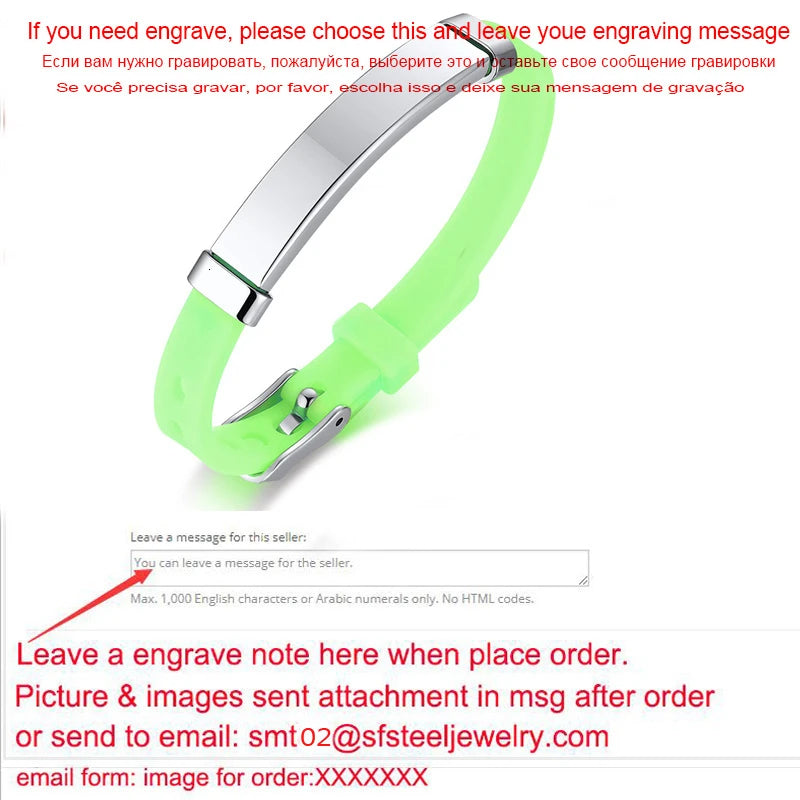 Personalized Rubber Silicone Bracelet ID Bracelet Bangle Adjustable Slide Custom Name for Women Men Girl Boy