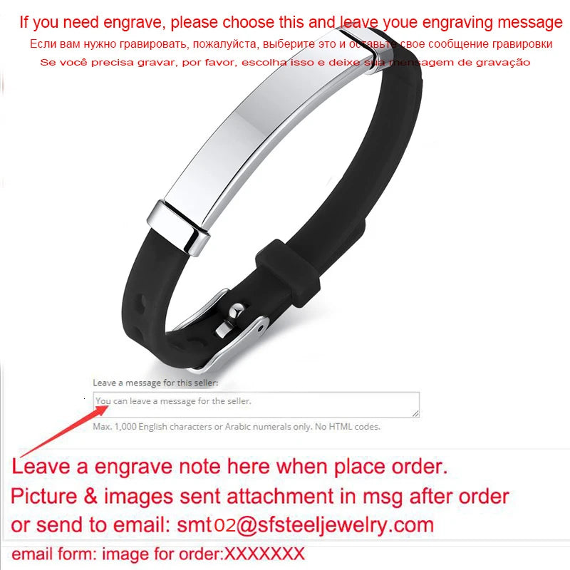 Personalized Rubber Silicone Bracelet ID Bracelet Bangle Adjustable Slide Custom Name for Women Men Girl Boy