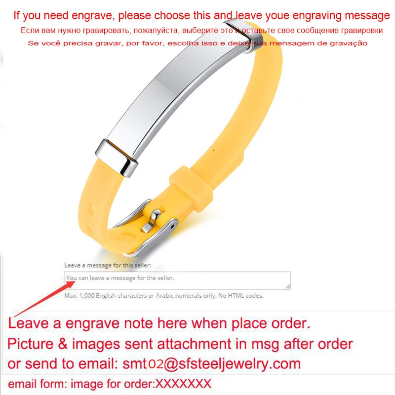 Personalized Rubber Silicone Bracelet ID Bracelet Bangle Adjustable Slide Custom Name for Women Men Girl Boy