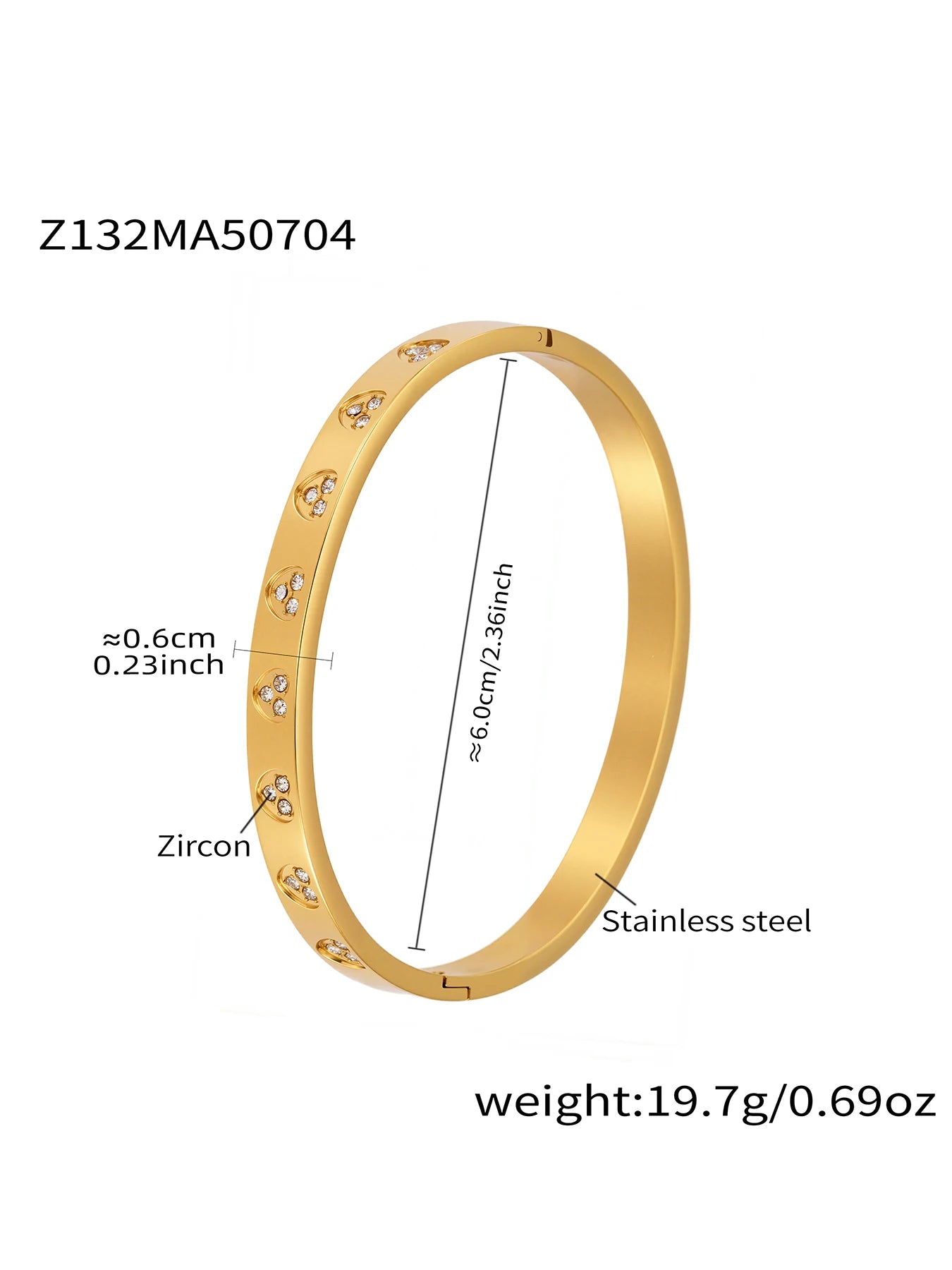 Nivora High Quality Stainless Steel Zircon Round Smooth Bangles For Women Minimalist Rust Proof Casting Jewelry Women Bracelets