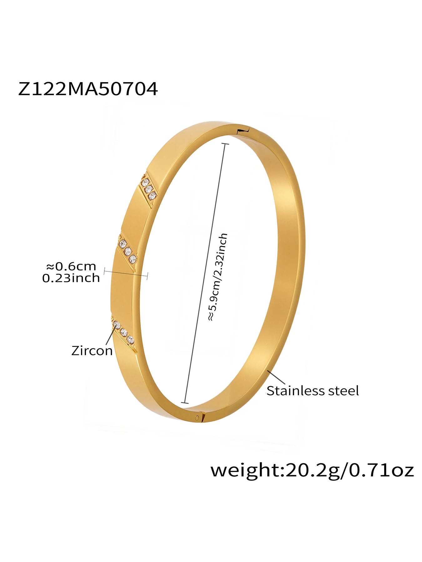 Nivora High Quality Stainless Steel Zircon Round Smooth Bangles For Women Minimalist Rust Proof Casting Jewelry Women Bracelets