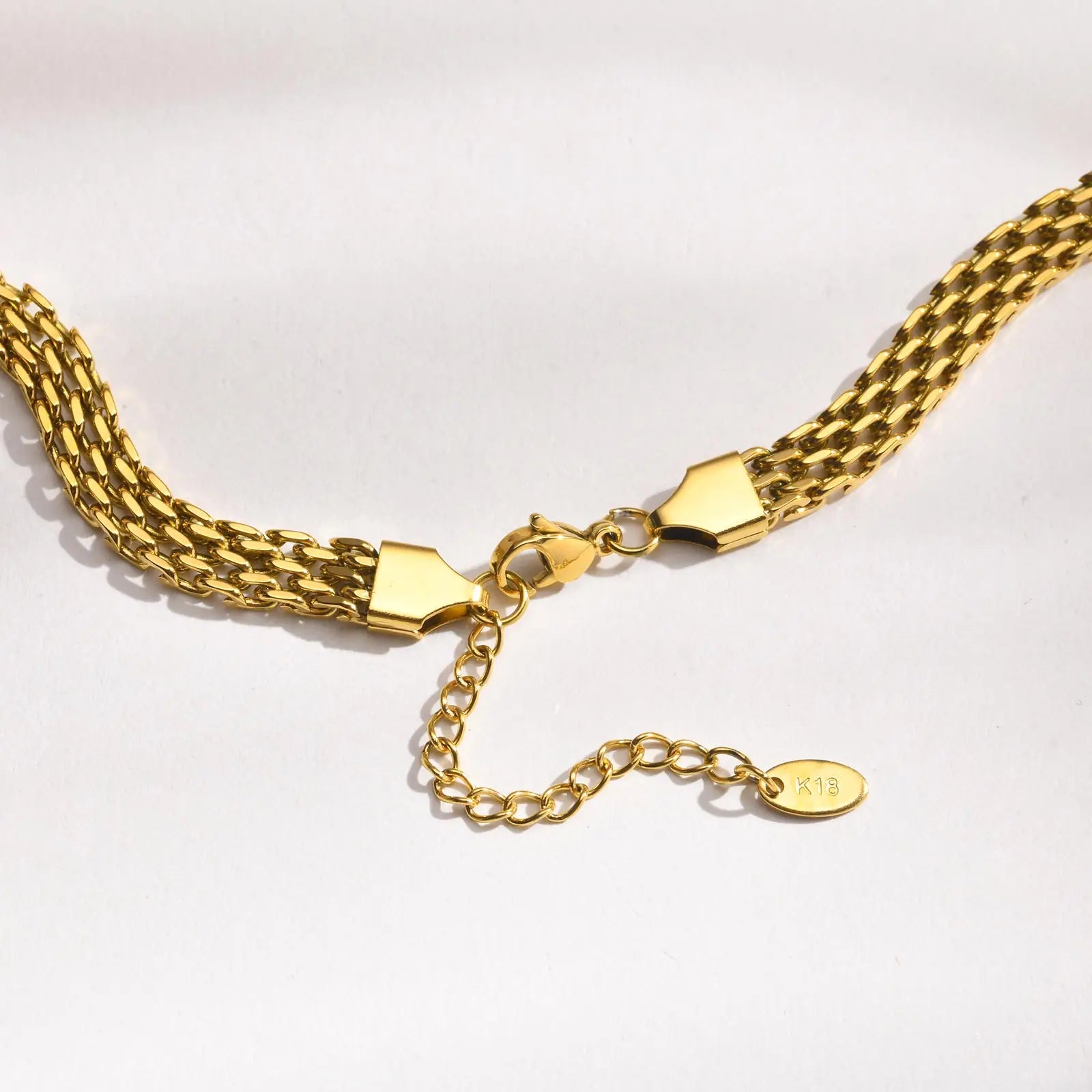 Mesh Necklace Women,18K Gold Plated Link Chain Choker, Minimalist Chunky Wedding Gift