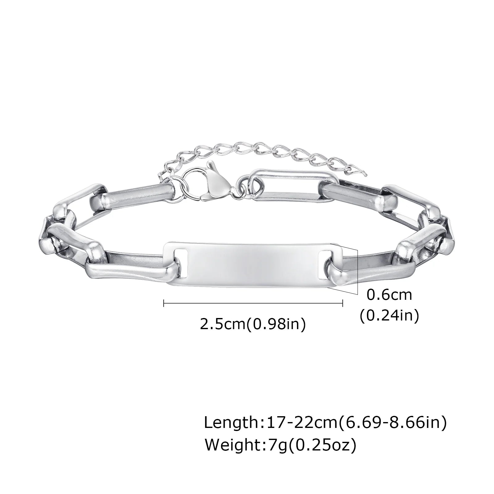 Personalized Bracelets Stainless Steel Bar ID Name Bracelet for Women Custom Engraved Inspirational Quote Gift Birthday Jewelry