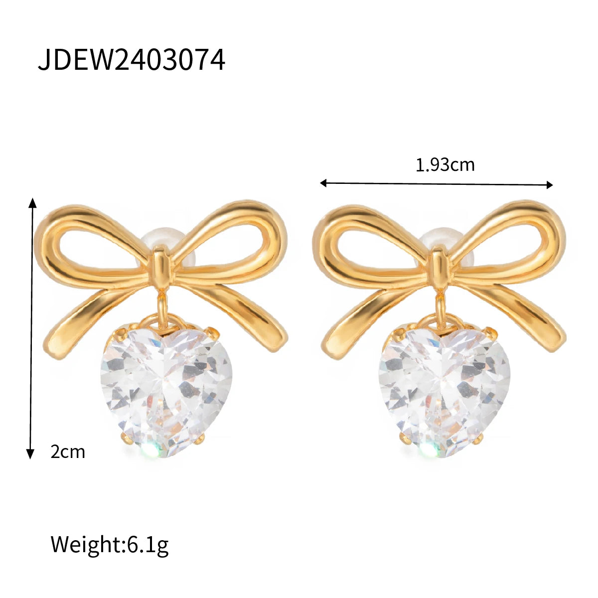 Uworld Bling Cubic Zirconia White Zircon Stud Earrings 18K Gold Plated Stainless Elegant Daily Delicate Jewelry Gift for Her