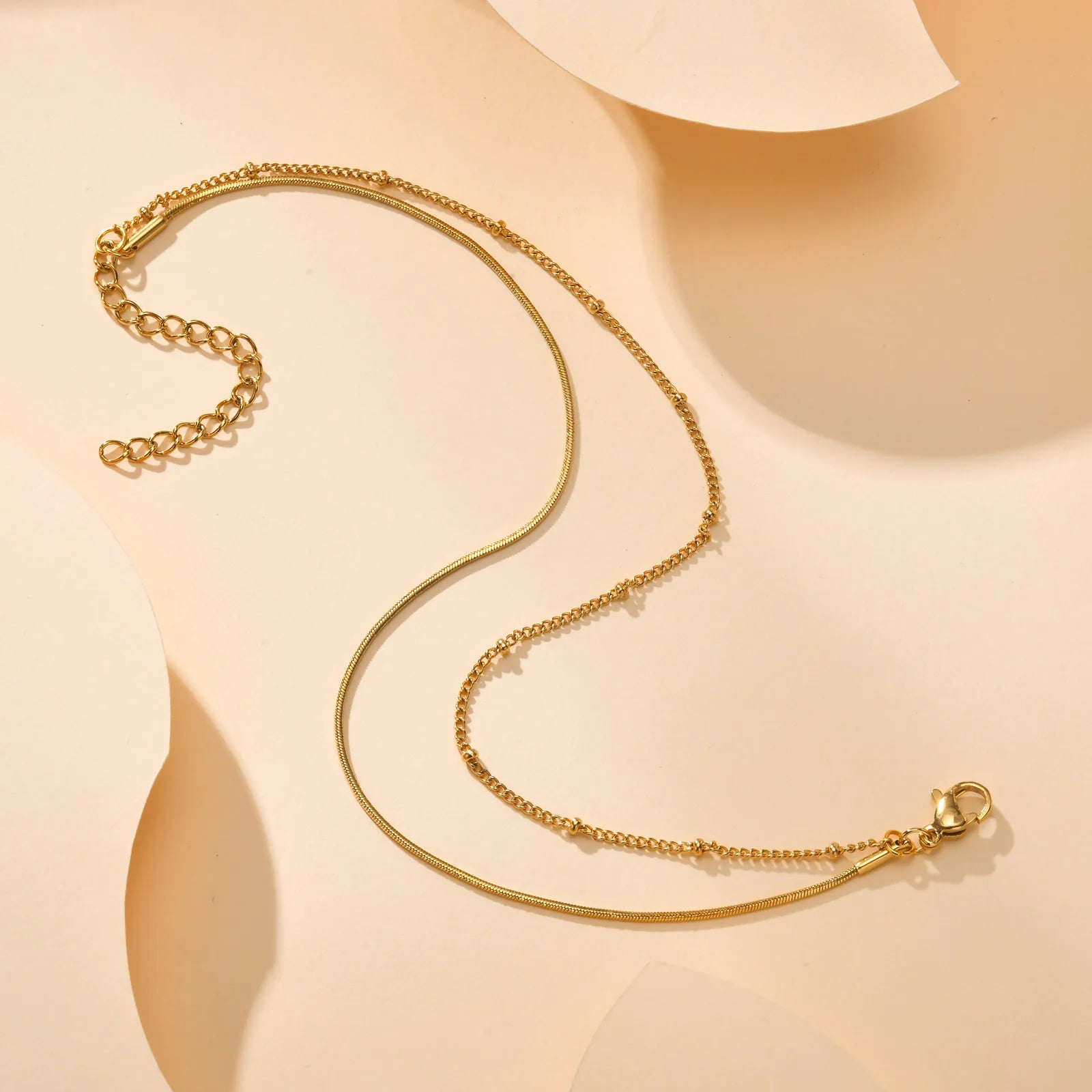 Women Anklet Summer Round Bead Chain Double Layered Square Snake Foot Chain,Simplicity Temperament Holidays Ankle Bracelet