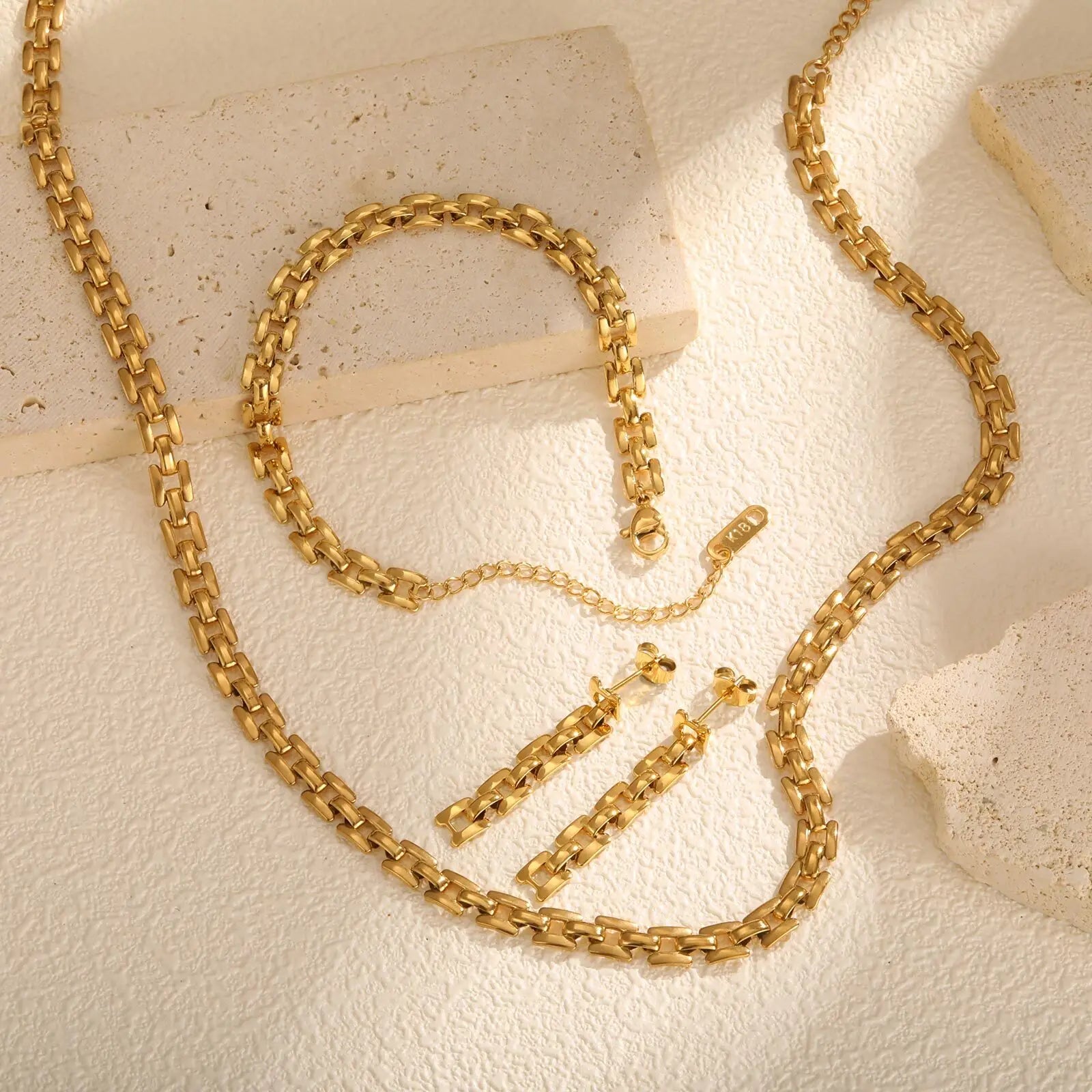 Mesh Chain Link Drop Dangle Earrings for Women, Long Link Earring, Minimalist Stainless Steel Hiphop Jewelry