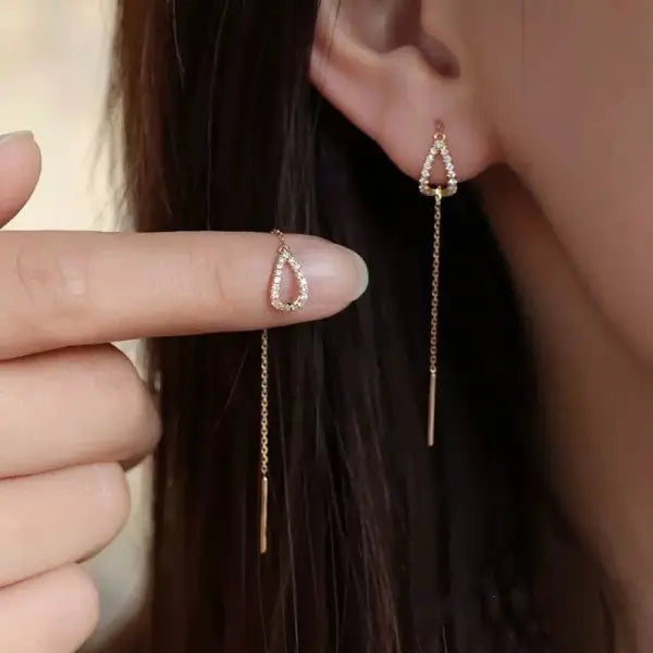 Sparkling Crystal Star Moon Tassel Earrings for Women Korean Fashion Zircon Butterfly Asymmetrical Drop Earring Party Jewelry