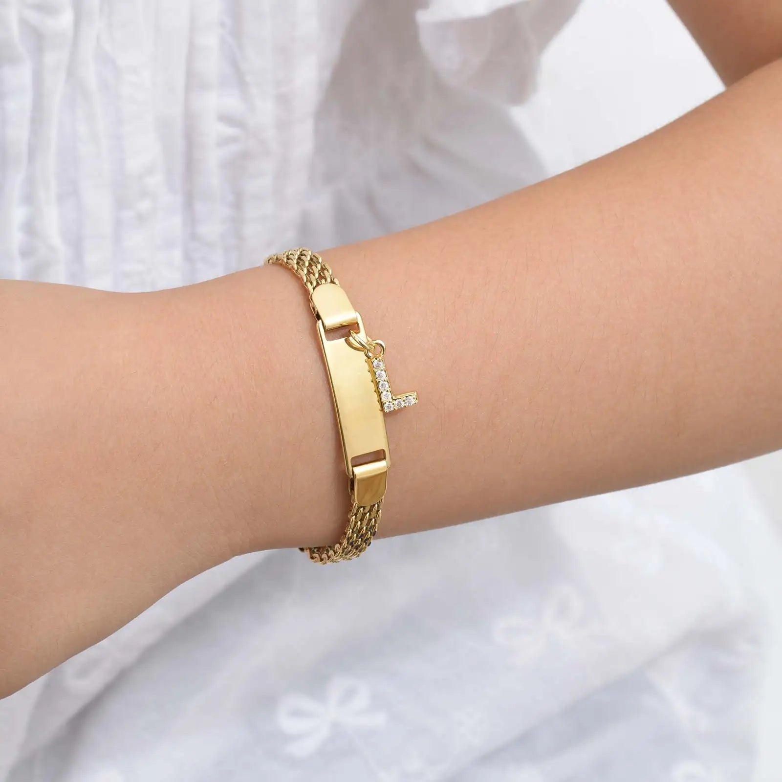 Free Custom Name Date Bracelet for Baby Women,Initial A-Z Letter Pendant Watch Strap Bracelets,Personalized Jewelry Gift