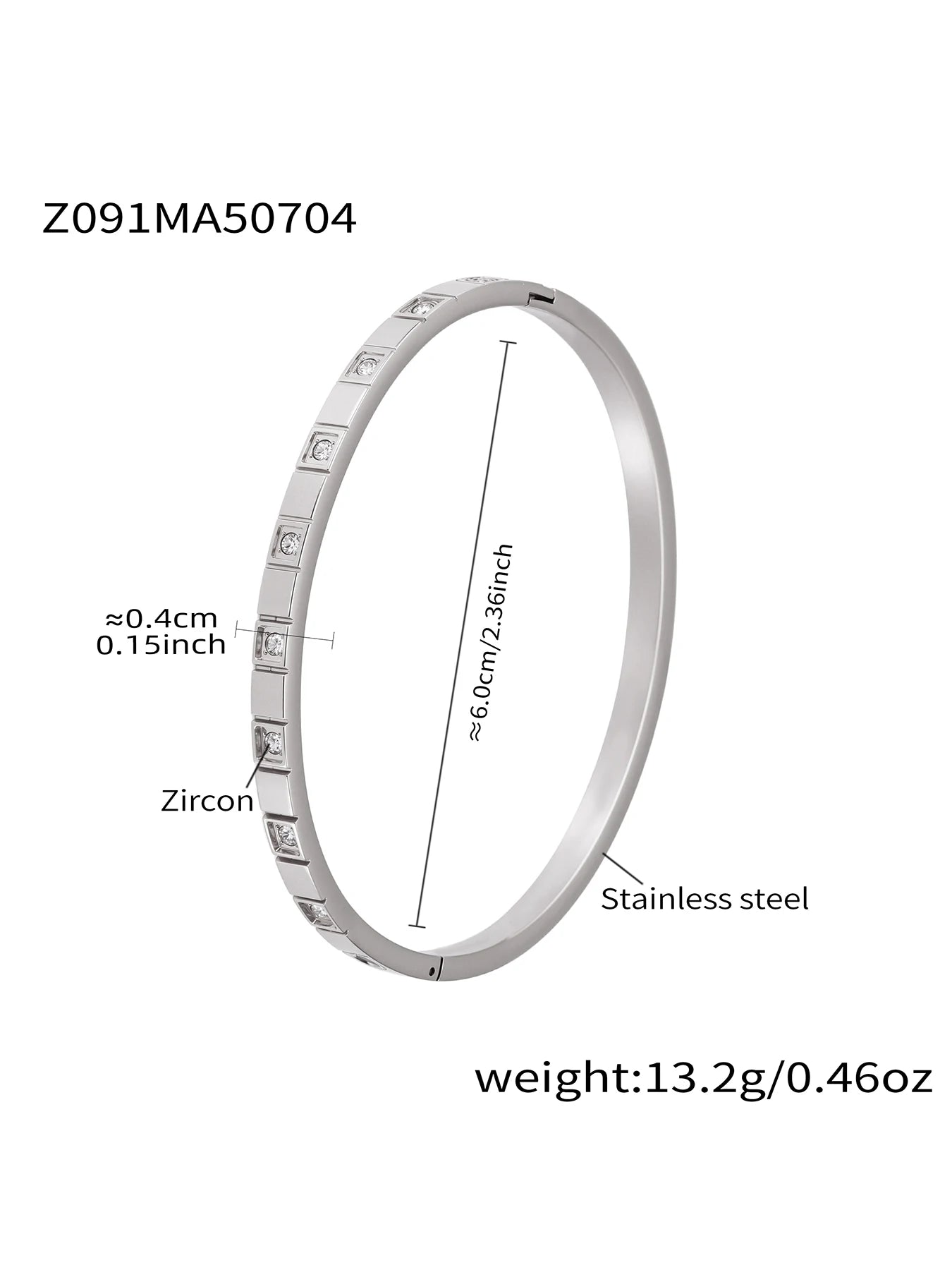 Nivora High Quality Stainless Steel Zircon Round Smooth Bangles For Women Minimalist Rust Proof Casting Jewelry Women Bracelets