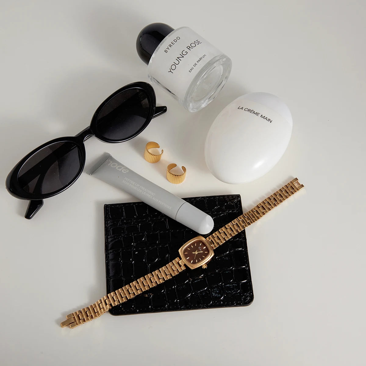 Uworld Classic 18K Plated Gold Color Wide Ribbed Ear Clip Earring Women Waterproof Stainless Steel Earrings Lady Jewelry