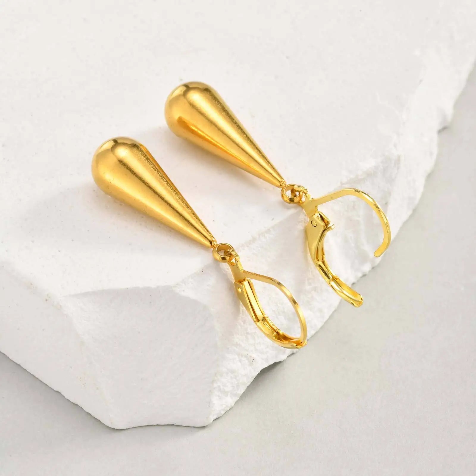 Teardrop Leverback Earrings for Women,  Waterdrop Tear Drop Dangle Earrings, Stainless Steel Jewelry Hypoallergenic