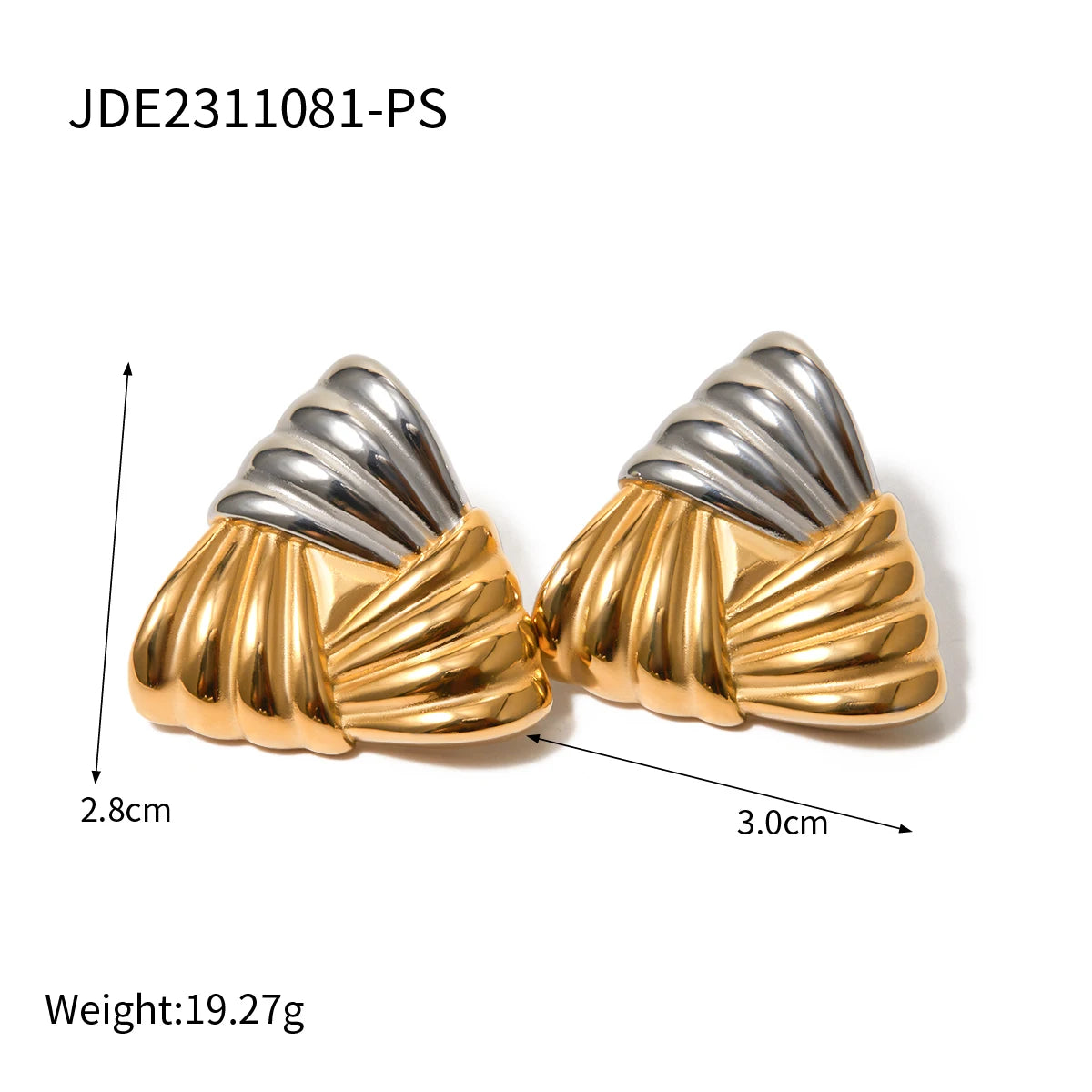 Uworld Best-Selling Waterproof 316L Stainless Steel Metal Geometric Personalized Daily Stud Earrings Gold Color Tarnish Jewelry