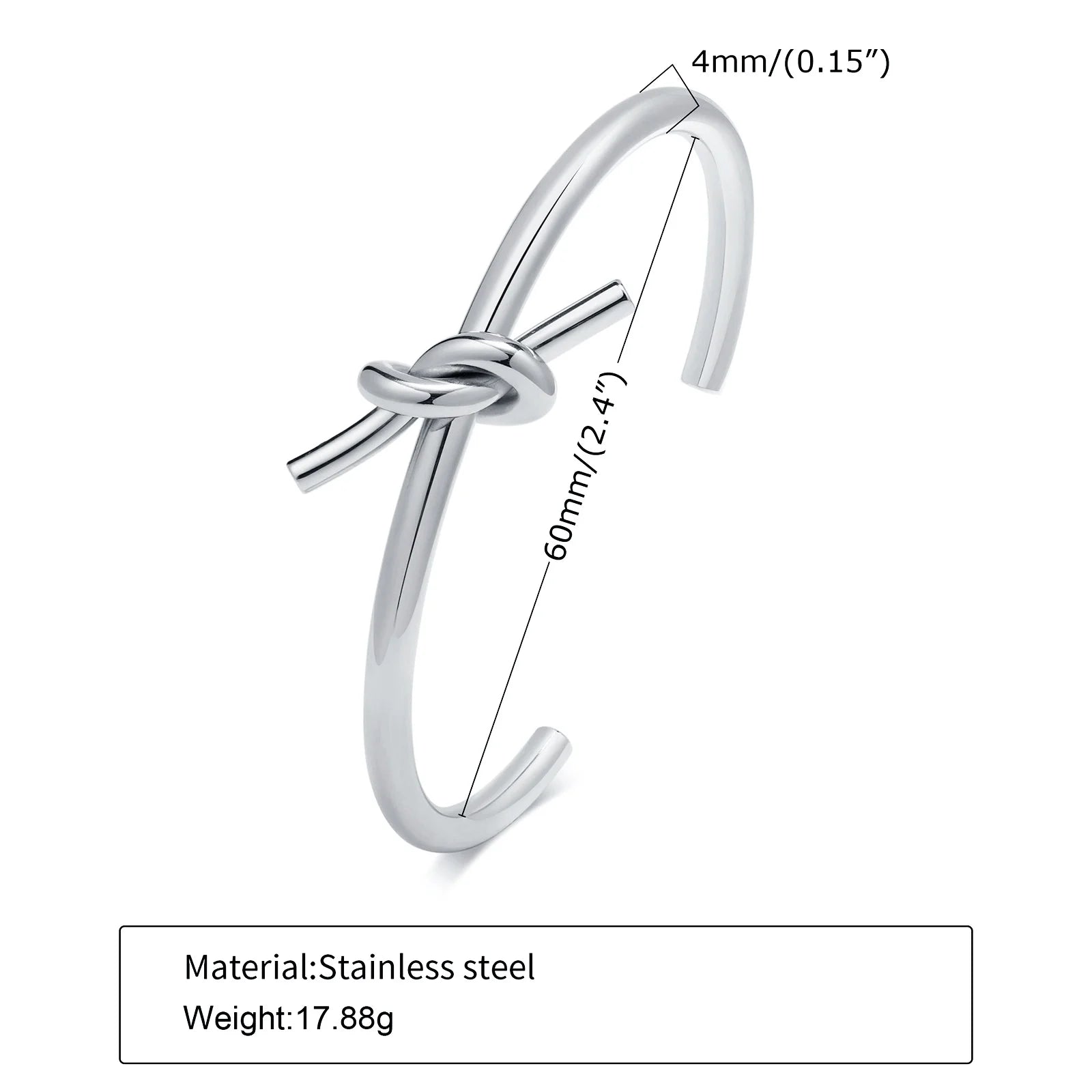 Knot Bracelets Stainless Steel Dainty Adjustable Opening Bangle,Trendy Circular Knot Cuff Wedding Bracelet,Bridesmaid Jewelry