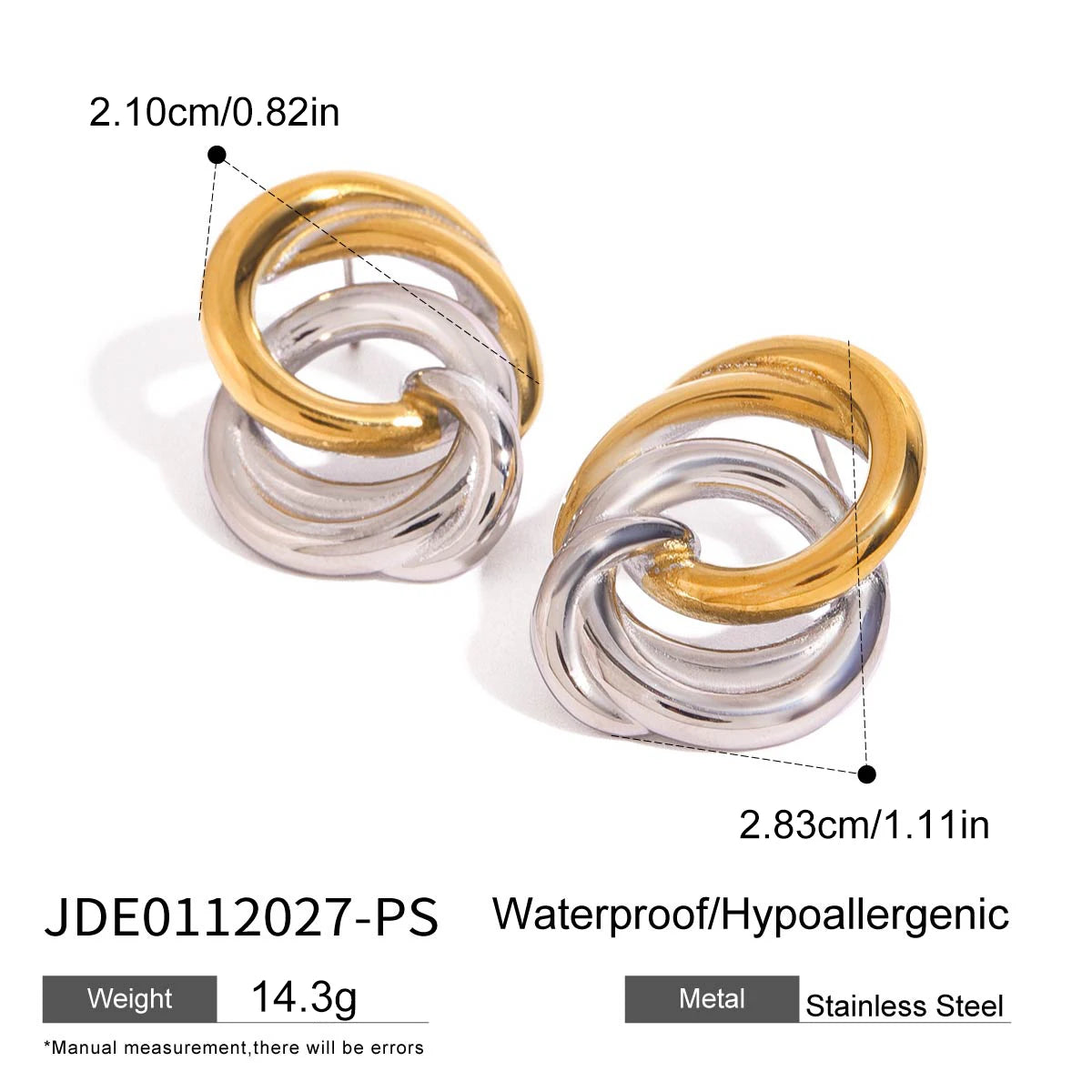 Uworld Minimalist Stainless Steel Hollow Ears Studs Geometric Line Wrapped Earrings Women's Jewelry Gift for Her