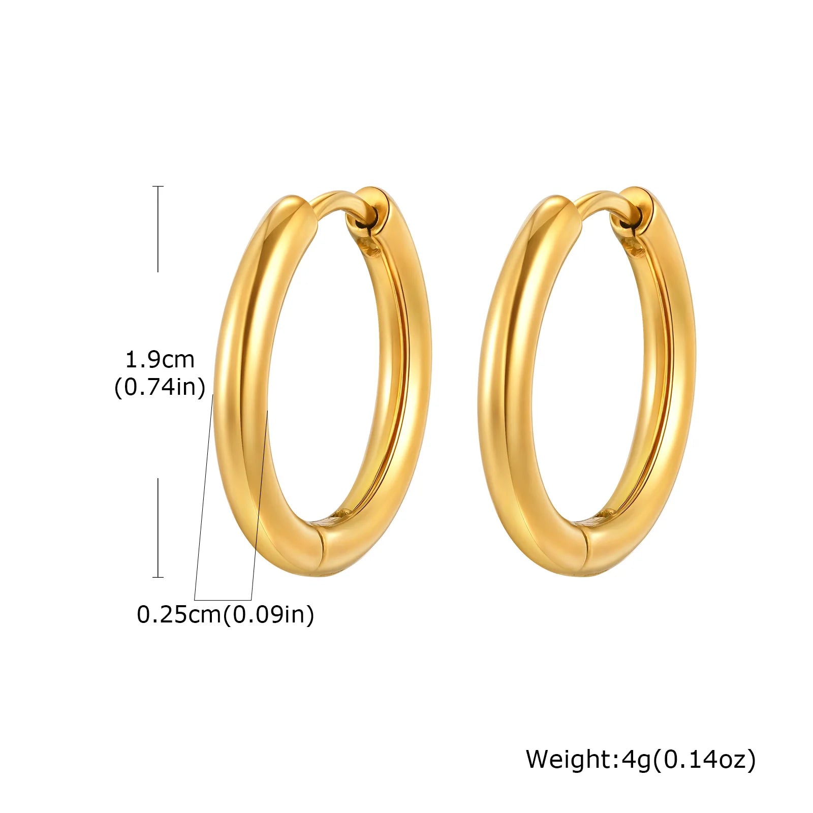 Minimalist Circle Hoop Earrings for Women,Stainless Steel Gold Color Cartilage Ear Bone Piercing Round Earrings,Classic Jewelry