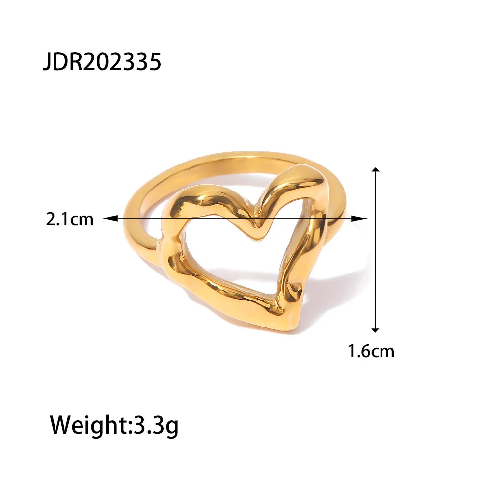 Uworld 18K Gold PVD Plated 316L Stainless Steel Rings Finger Chunky Wedding statement Jewelry Shell Freshwater Pearl Zircon Ring