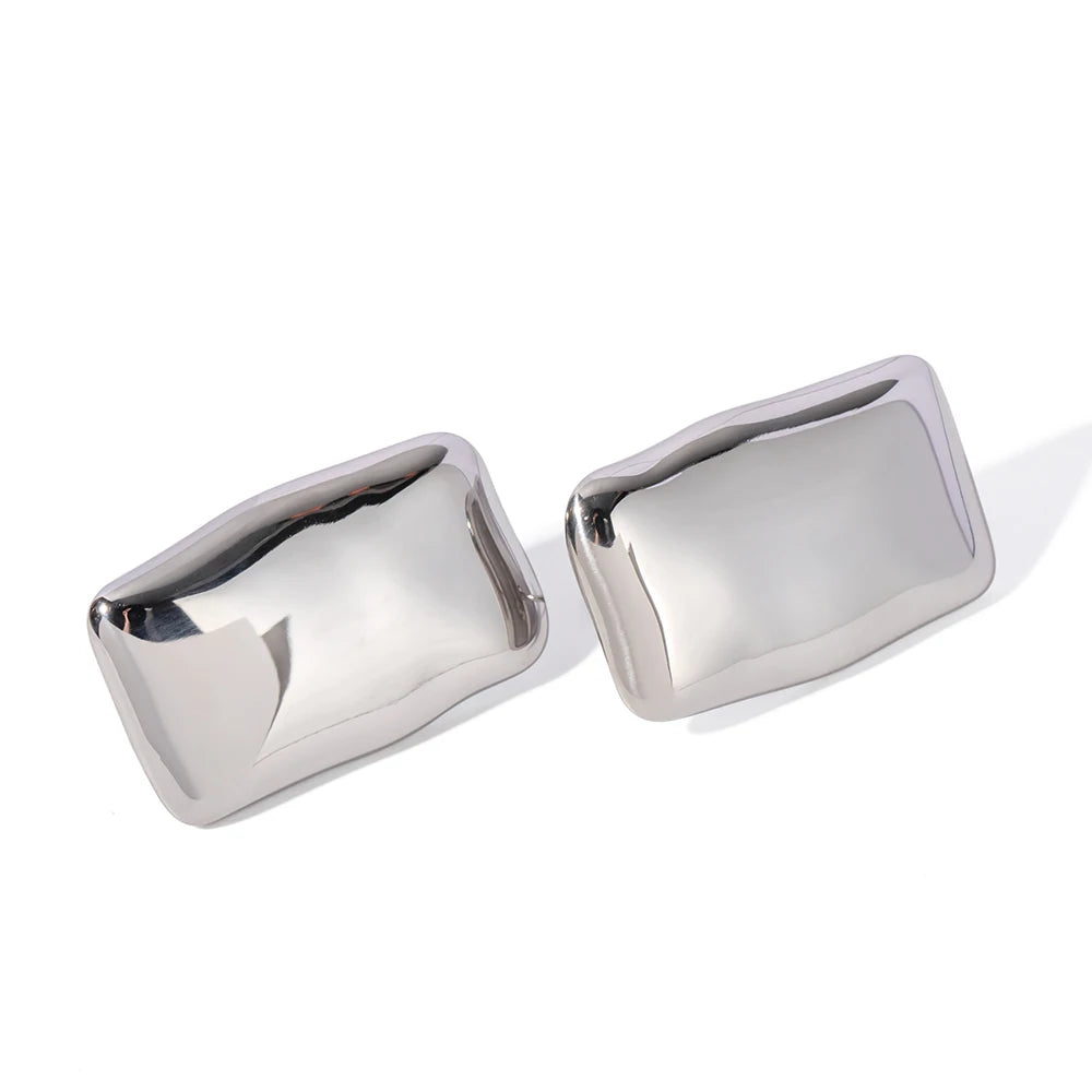 Uworld 316l Stainless Steel Vintage Inspired Earrings Flat Rectangle Design Gives A Bold Look Waterproof Metal Jewelry for Women