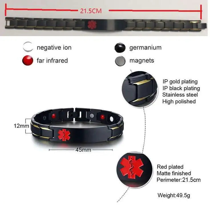 Medical Bracelets with Medical LOGO,Stainless Steel Jewelry Gifts