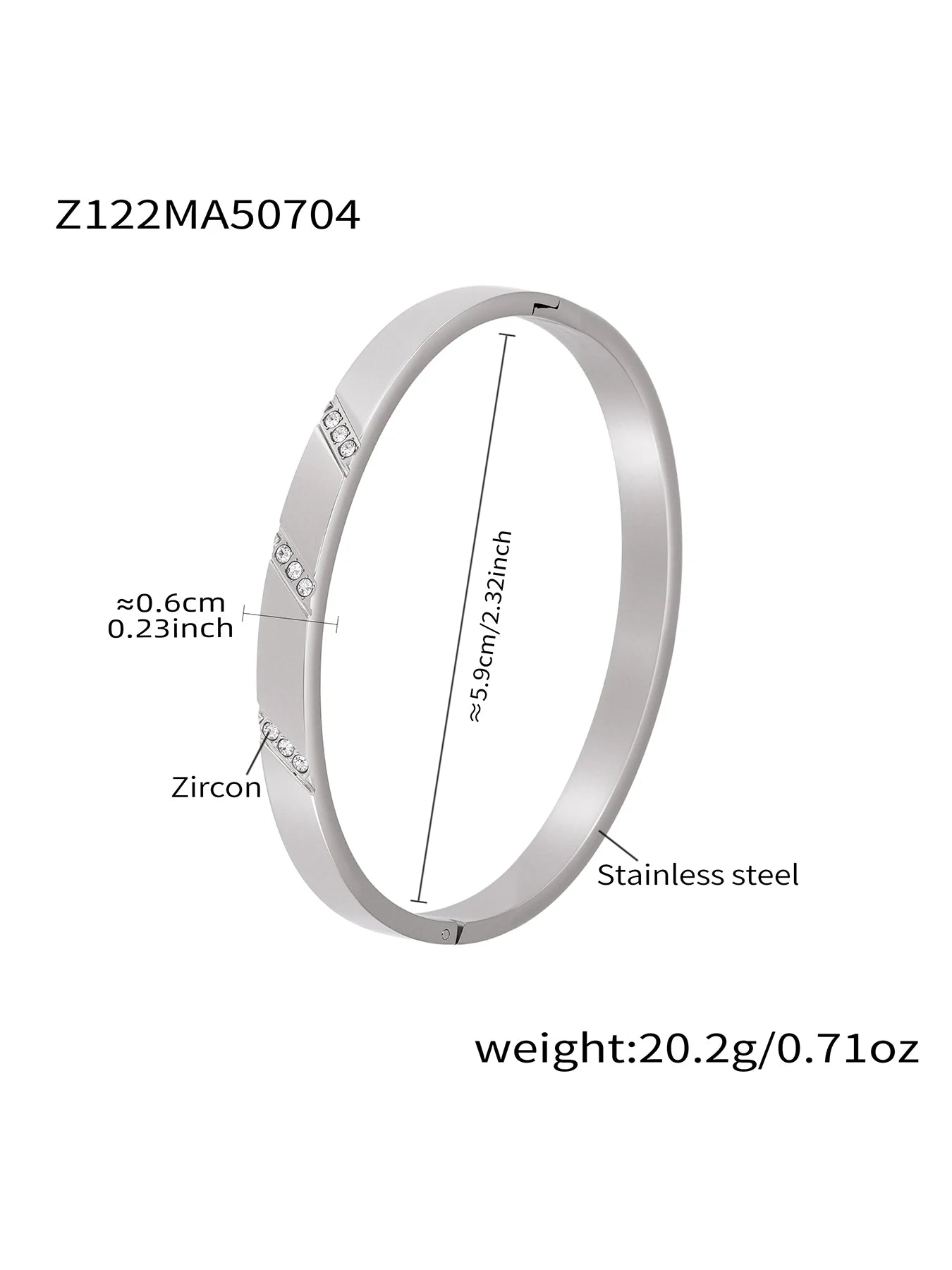 Nivora High Quality Stainless Steel Zircon Round Smooth Bangles For Women Minimalist Rust Proof Casting Jewelry Women Bracelets