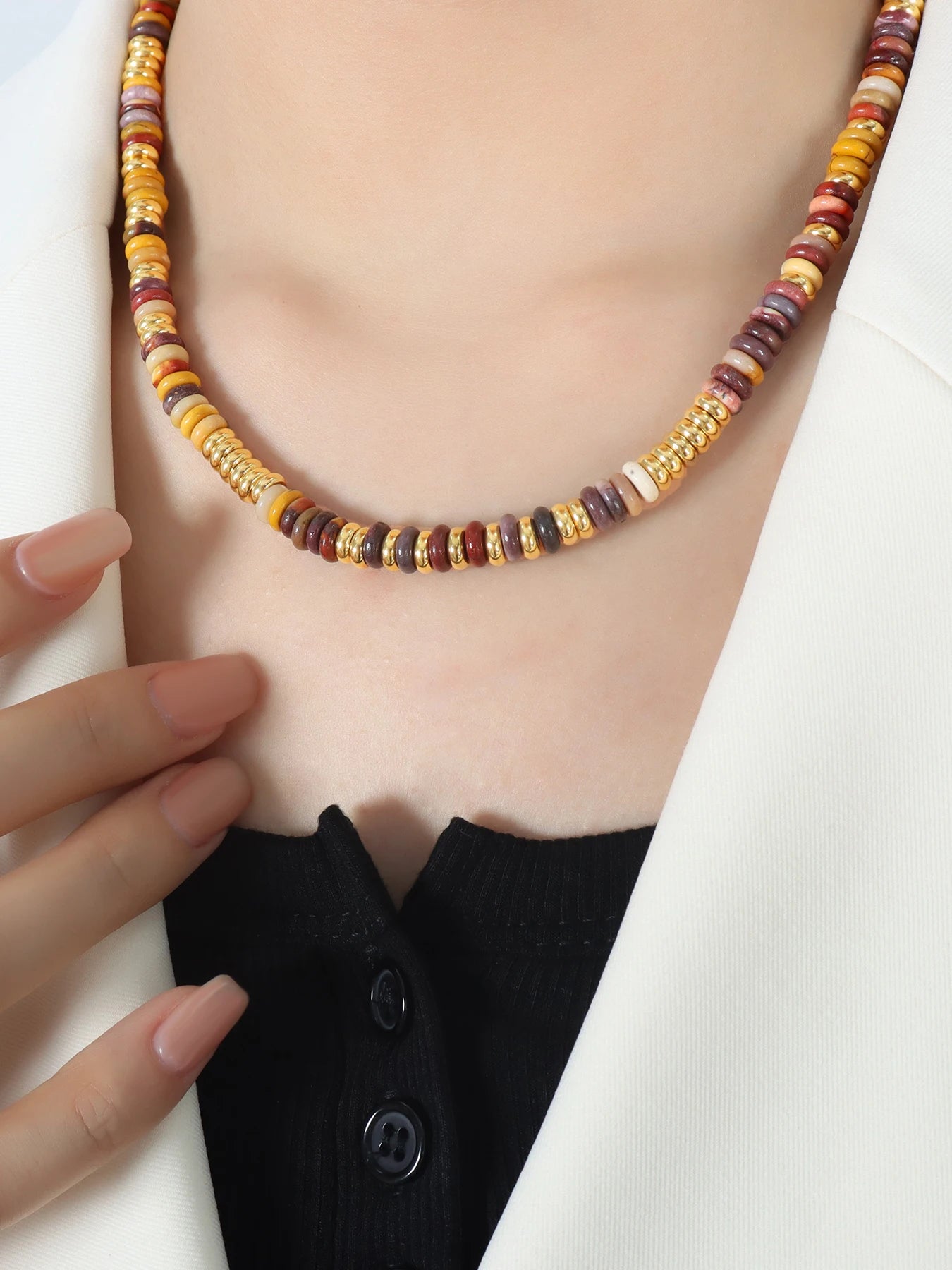 Nivora Irregular Freshwater Pearl Necklaces Bracelets For Women Stainless Steel Strand Beads Stone Choker Women Handmade Jewelry