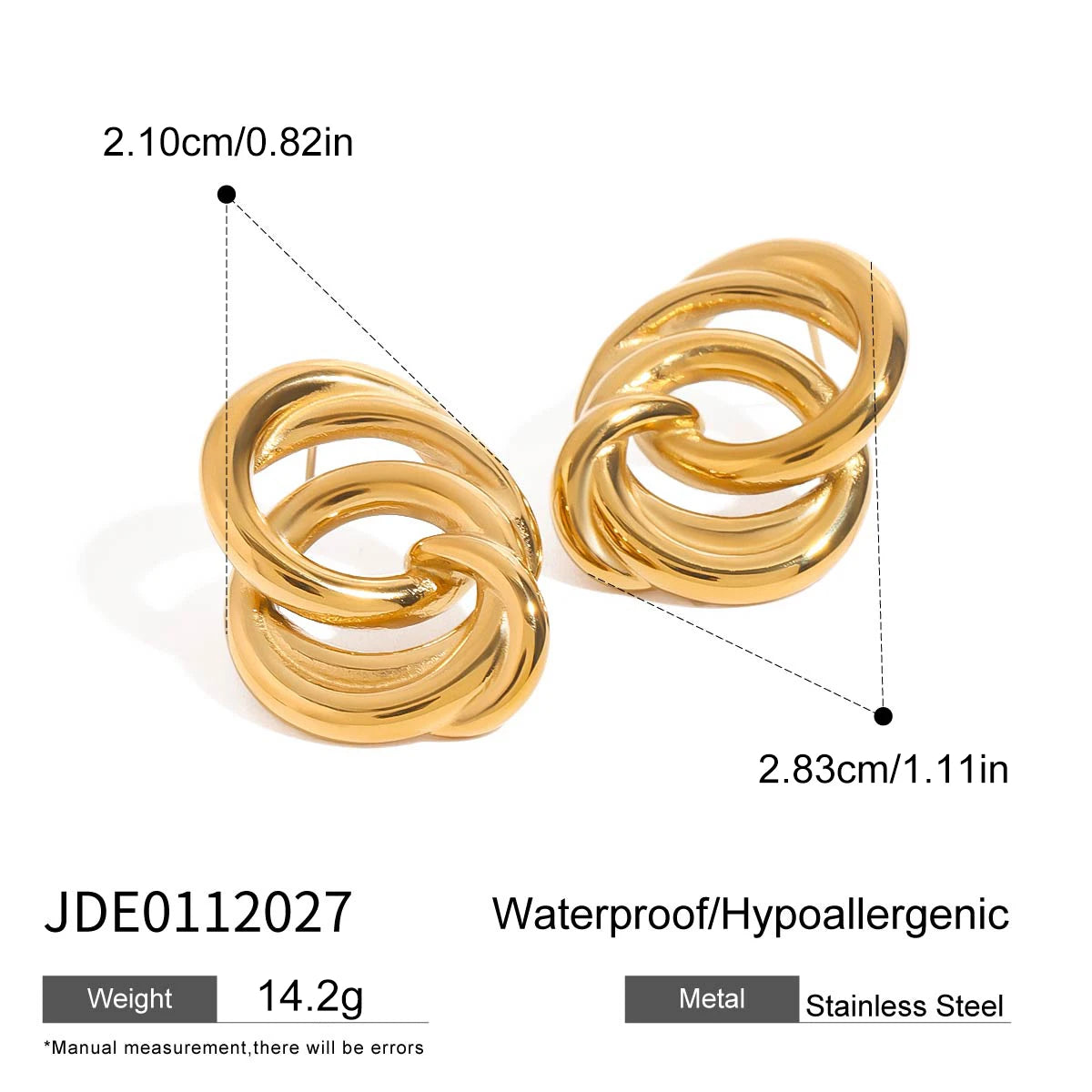 Uworld Minimalist Stainless Steel Hollow Ears Studs Geometric Line Wrapped Earrings Women's Jewelry Gift for Her