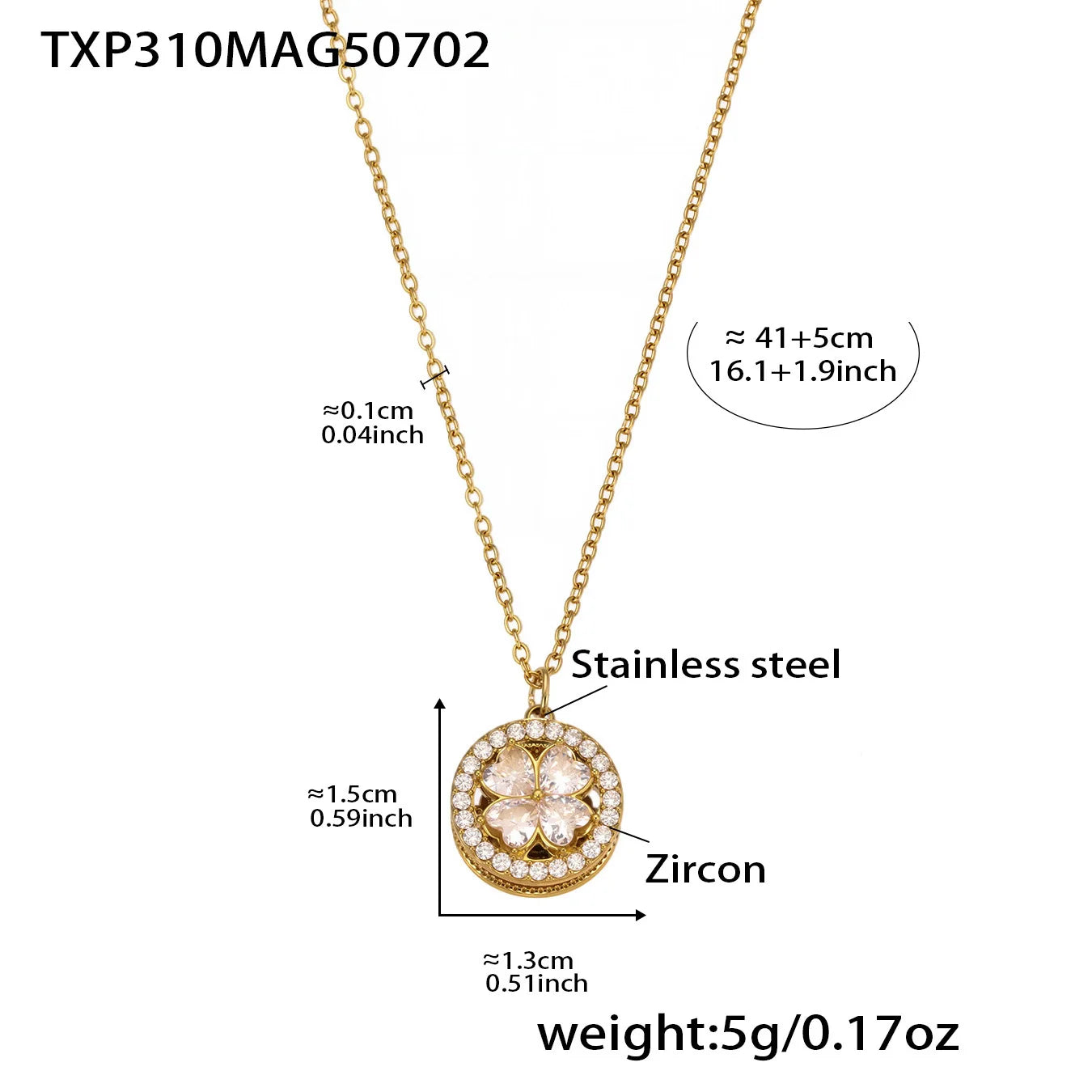 Nivora Baroque Rotatable Flower Zircon Pendant Stainless Steel Chain Necklace Bracelets Rings for Women Wedding Banquet Jewelry