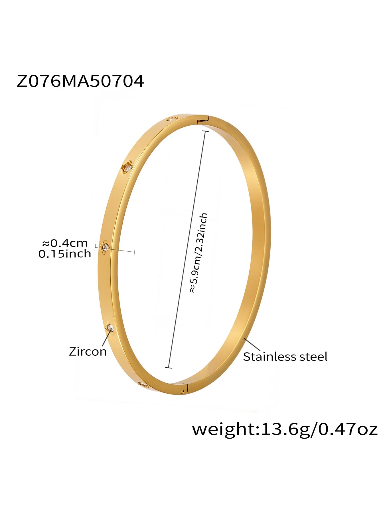 Nivora High Quality Stainless Steel Zircon Round Smooth Bangles For Women Minimalist Rust Proof Casting Jewelry Women Bracelets