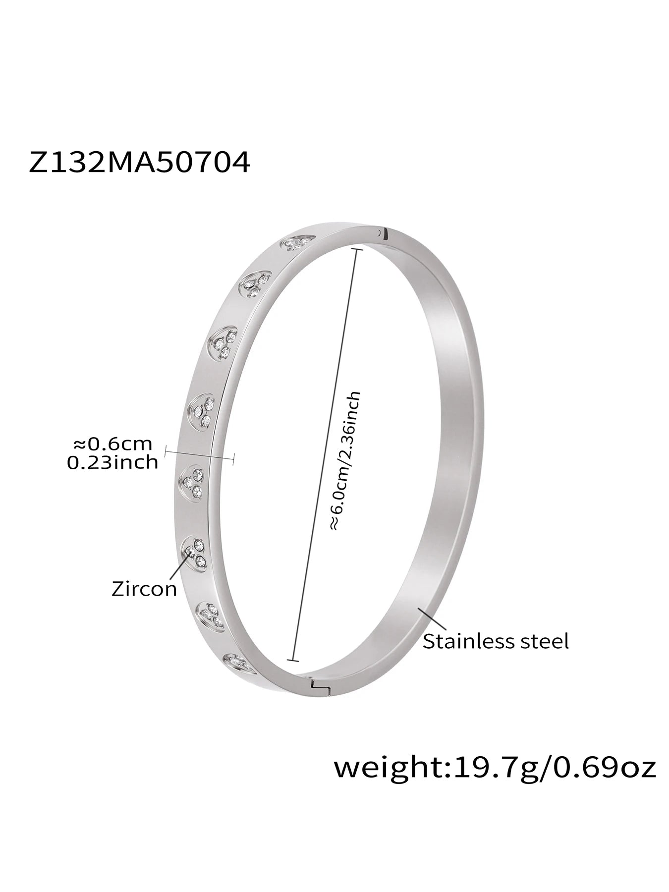 Nivora High Quality Stainless Steel Zircon Round Smooth Bangles For Women Minimalist Rust Proof Casting Jewelry Women Bracelets