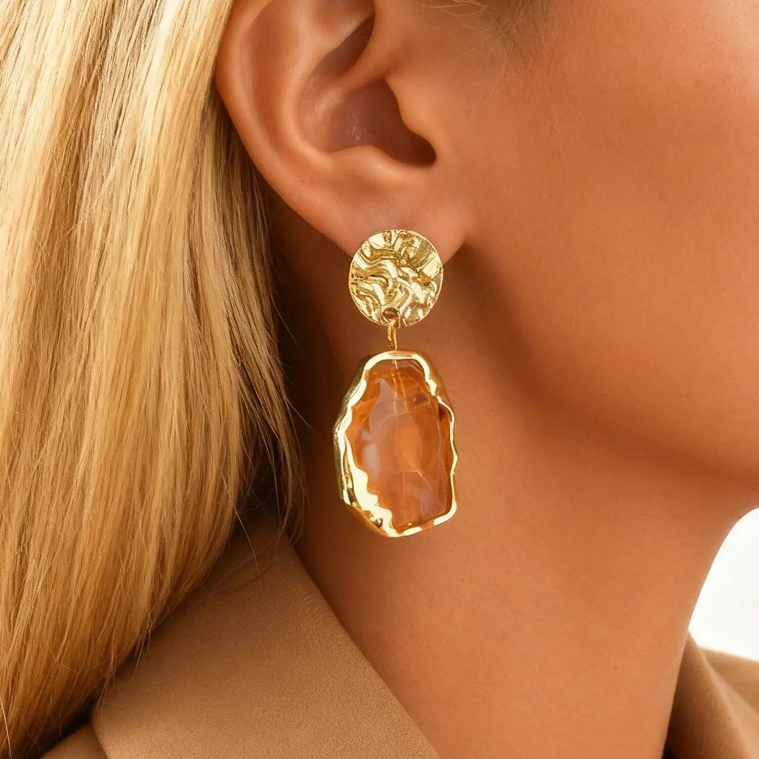 Geometry Irregularity Resin Dangle Earring, Mirad Color Bohemia Acrylic Accessories Party Jewely For Her