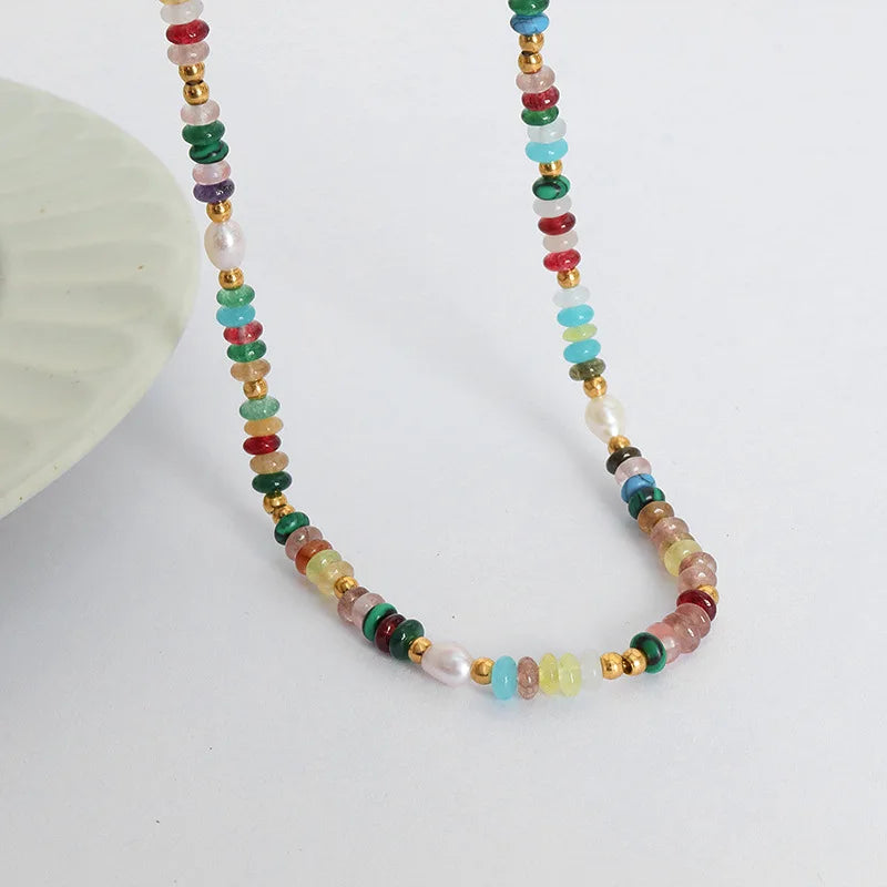 Nivora Irregular Freshwater Pearl Necklaces Bracelets For Women Stainless Steel Strand Beads Stone Choker Women Handmade Jewelry