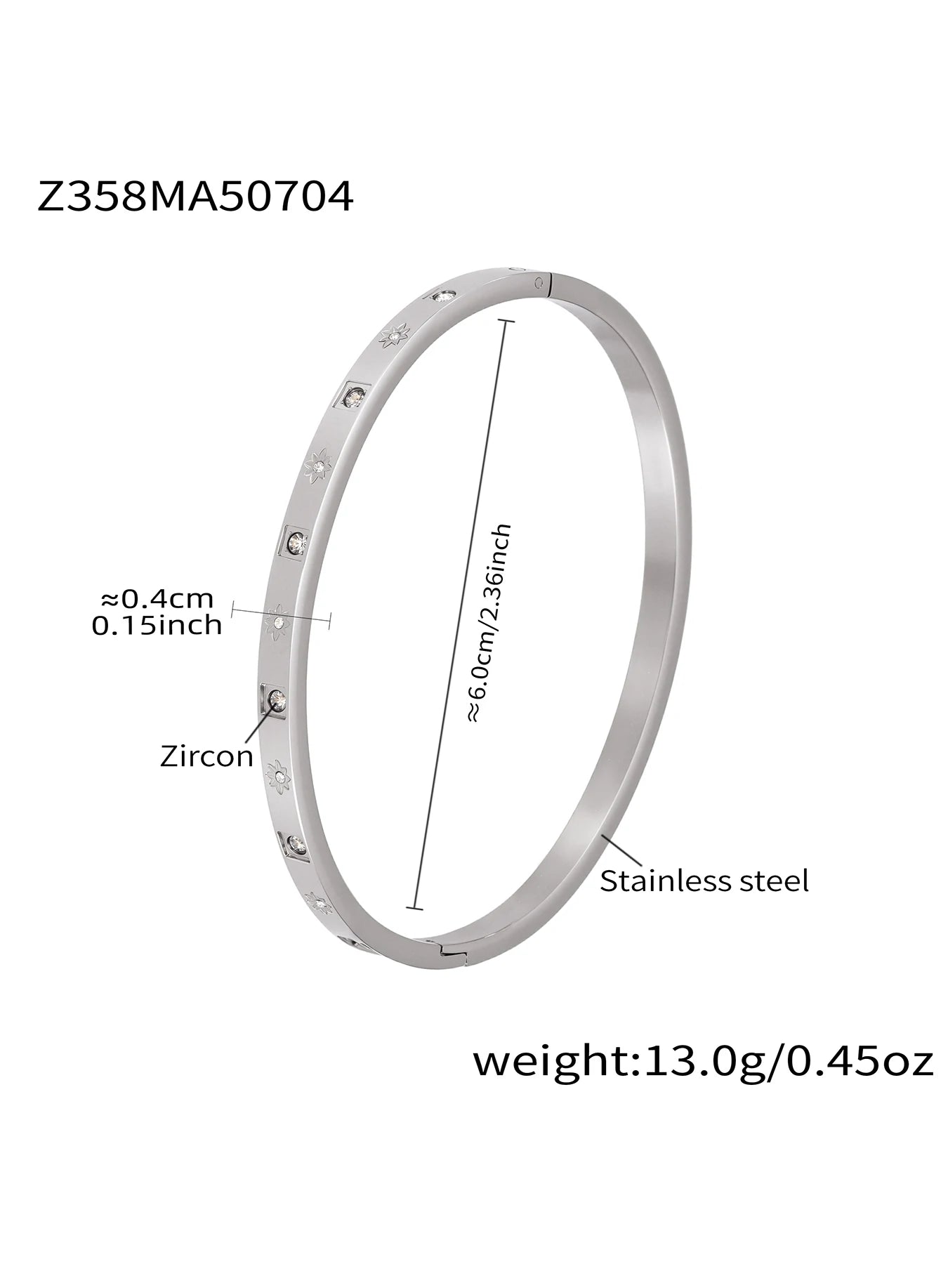 Nivora High Quality Stainless Steel Zircon Round Smooth Bangles For Women Minimalist Rust Proof Casting Jewelry Women Bracelets