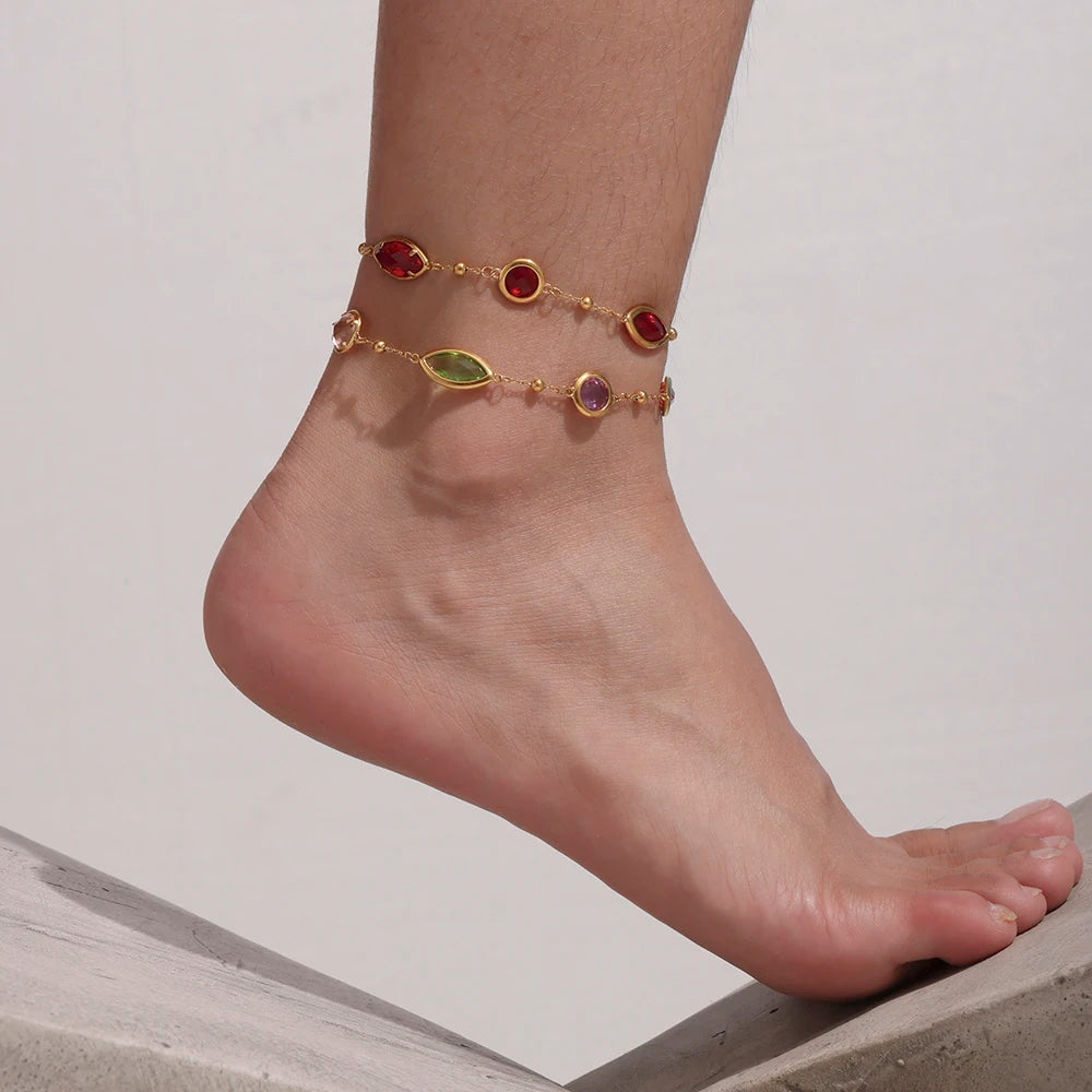 Nivora Beautiful Round Oval Glass Bracelets For Women Stainless Steel Charm Bangle Bracelets Wedding Engagement Lady Jewelry