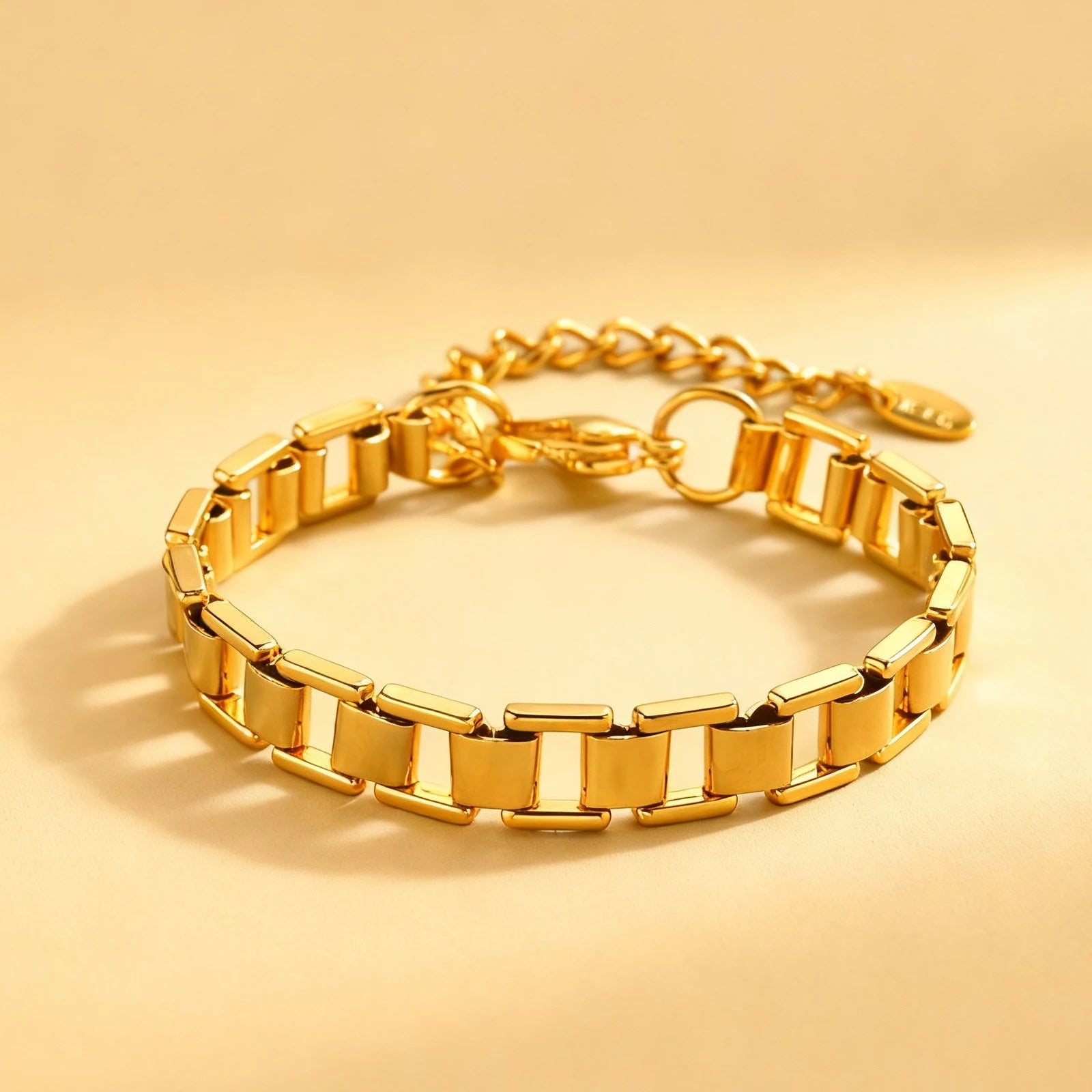 Fashion Women's Watch Strap Chain Bracelet Gold Plated Stainless Steel Chunky Link Chain Bracelets Punk Jewelry Gift