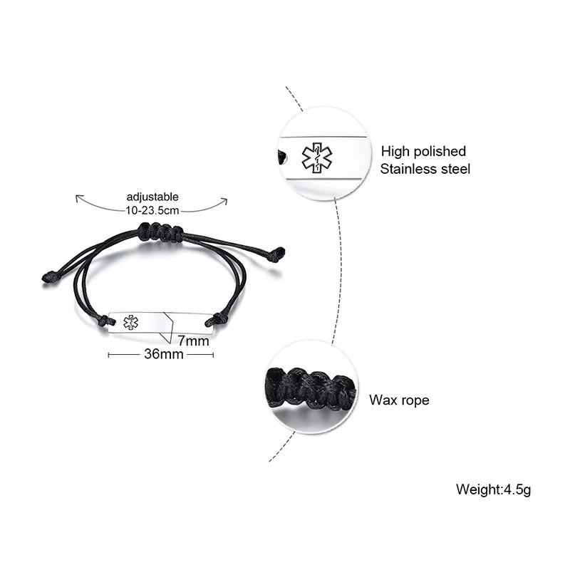 Medical Bracelets with Medical LOGO,Stainless Steel Jewelry Gifts