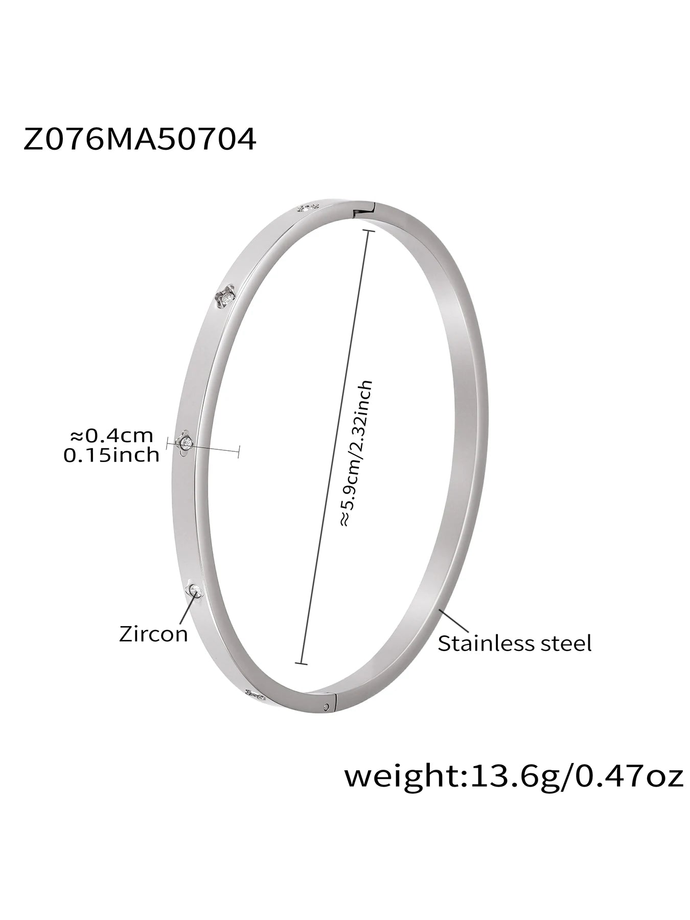 Nivora High Quality Stainless Steel Zircon Round Smooth Bangles For Women Minimalist Rust Proof Casting Jewelry Women Bracelets