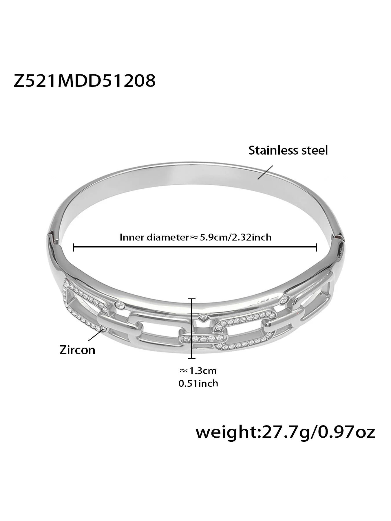 Nivora Geometric Hollow Pig Nose Ring Bracelet for Women Stainless Steel PVD Gold Plated Charm Wrist Bangle Daily Jewelry Gifts