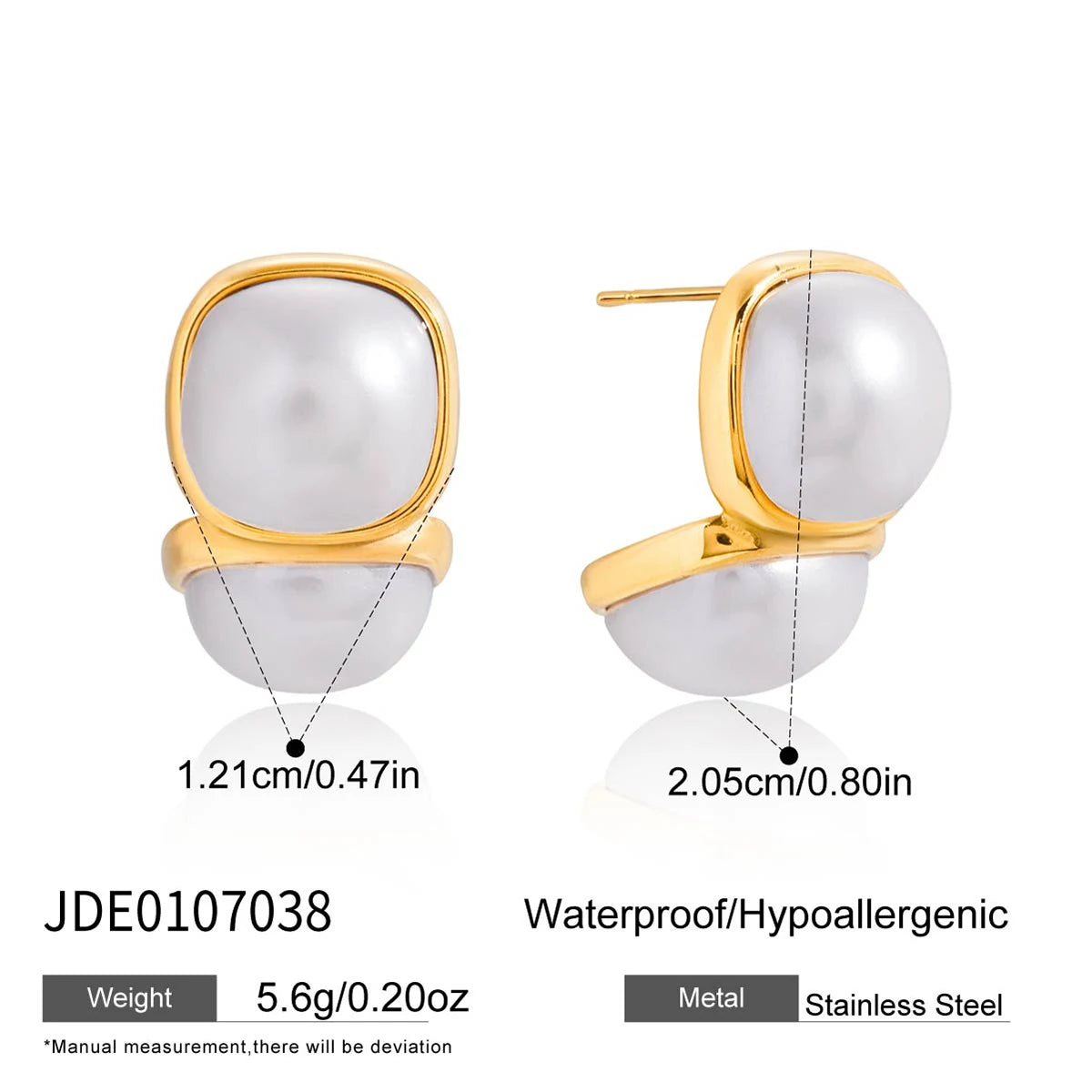 Uworld Fashion Elegant Round C-Ring Earrings 18K Gold Color Stainless Steel Geometric Irregular Earrings Women's Jewelry