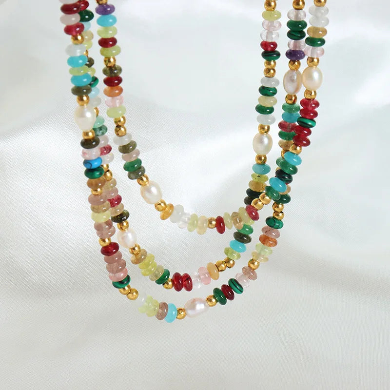 Nivora Irregular Freshwater Pearl Necklaces Bracelets For Women Stainless Steel Strand Beads Stone Choker Women Handmade Jewelry