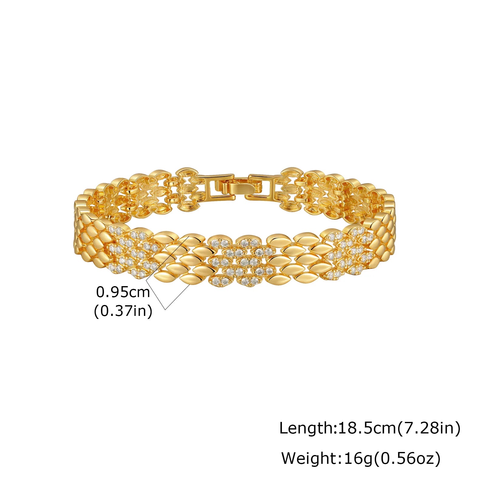 Luxurious Zircon Bracelet With for Women,High-Quality Gold Plated Teardrop-shaped Strap Chain Bracelets,Fashion Charm Jewelry