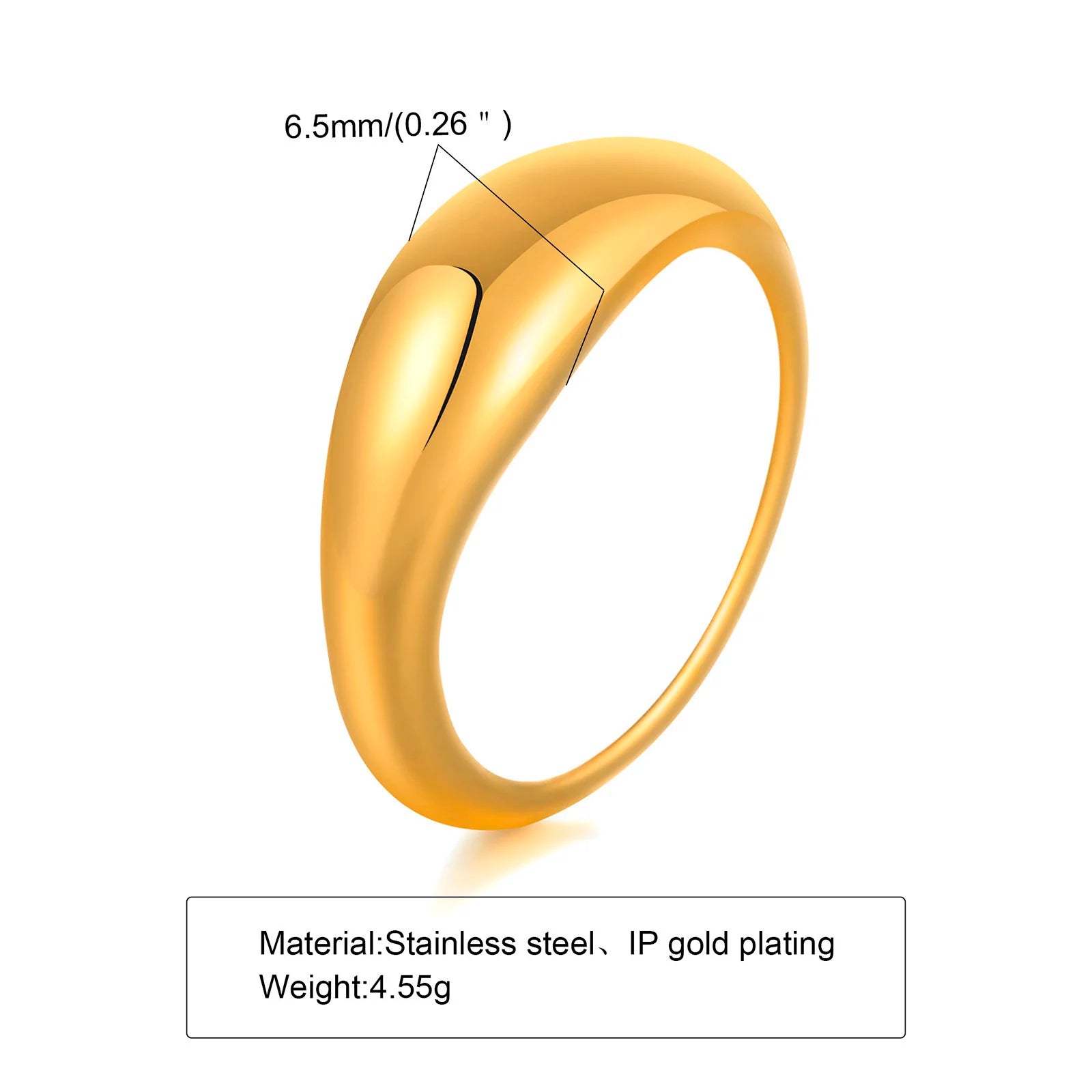 Geometric Minimalist Ring Gold Plated Stainless Steel, V Shap Stackable Ring for Women Gift