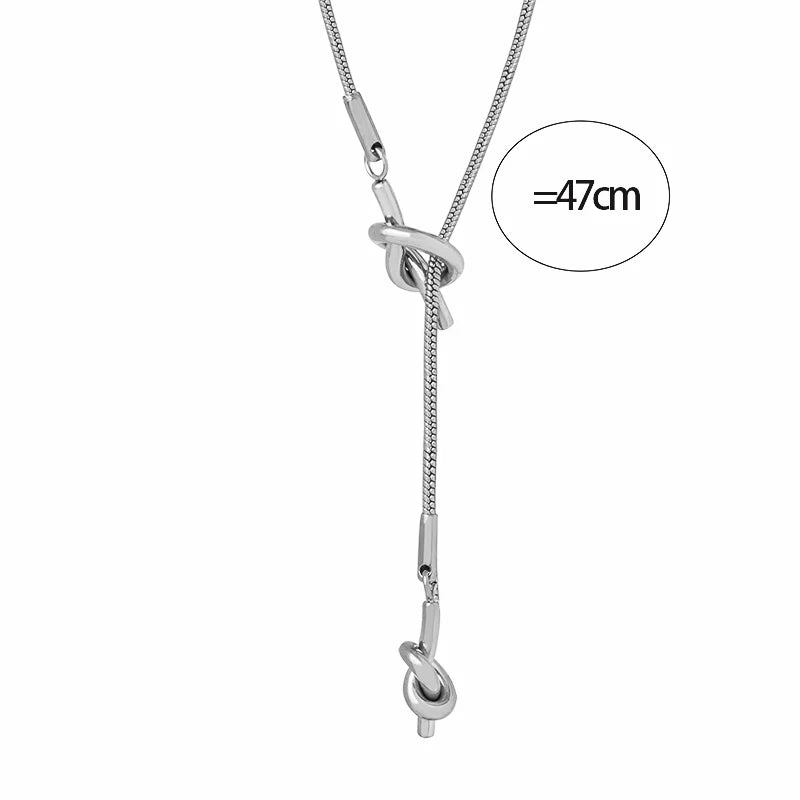 Nivora Fashion Stainless Steel Pendant Neck Choker Long Sweater Box Chain Rhinestone Necklace For Women No Tarnish Jewelry