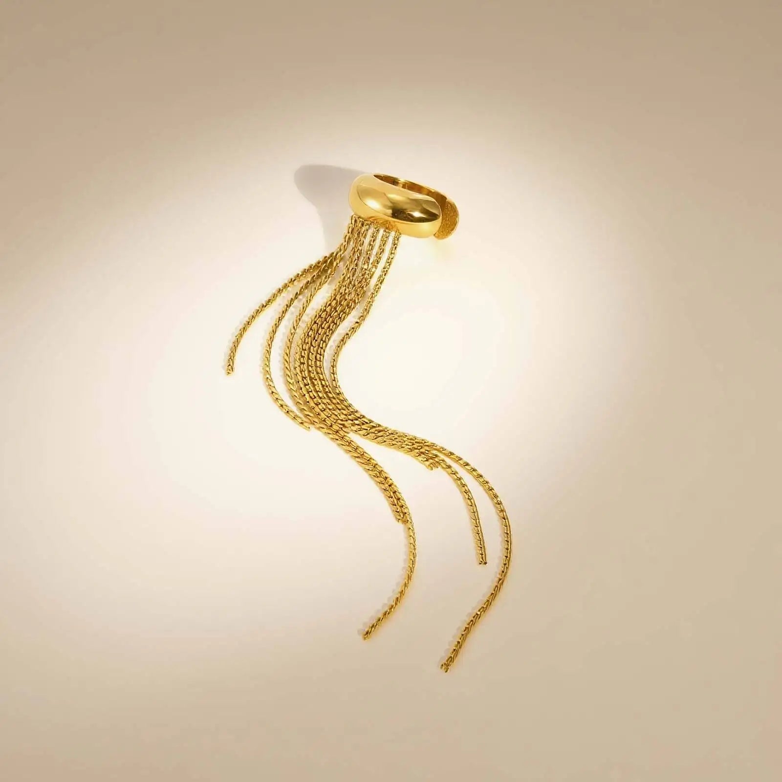 Stainless Steel Tassel Ear Clip for Women, Statement Drop Pendant Ear Bone Clips Waterproof Anti Allergic Jewelry 1Piece